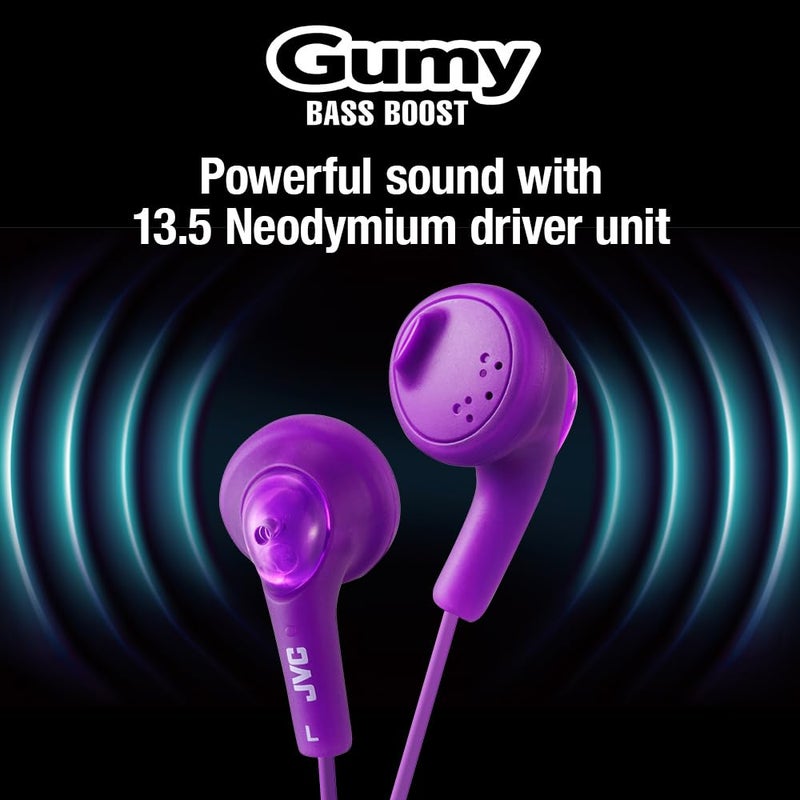 JVC HAF160V Gumy Ear Bud Headphone Violet - Image 4